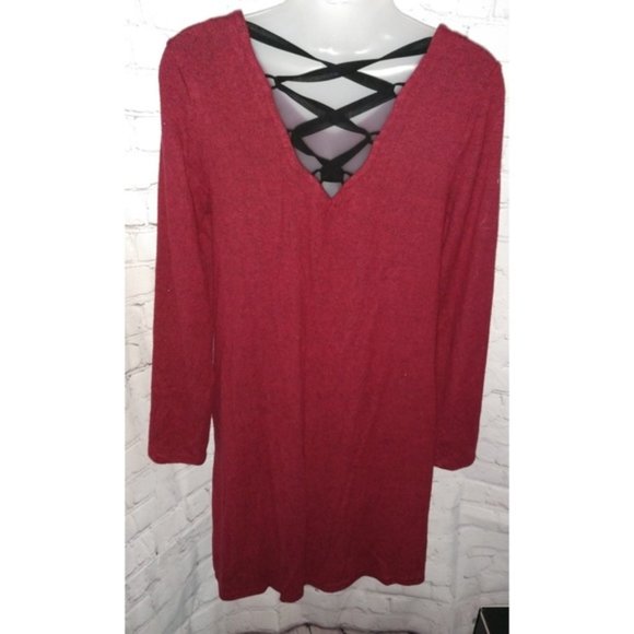 NWOT Boudreau Red Swing Dress w/Corset-Style Back - Picture 7 of 12